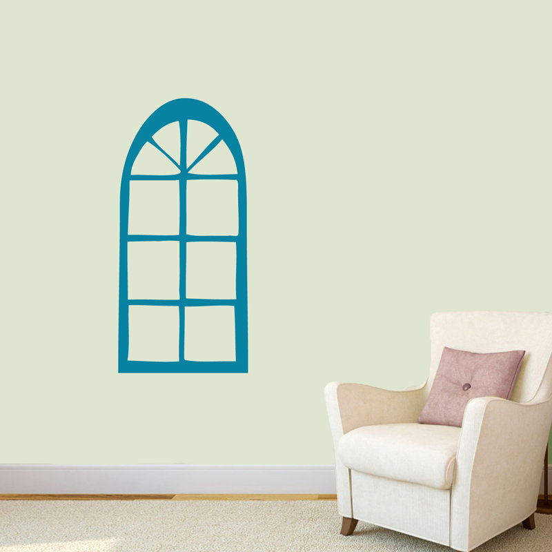 Décalcomanie murale fenêtre arched Rex, Bleu sarcelle