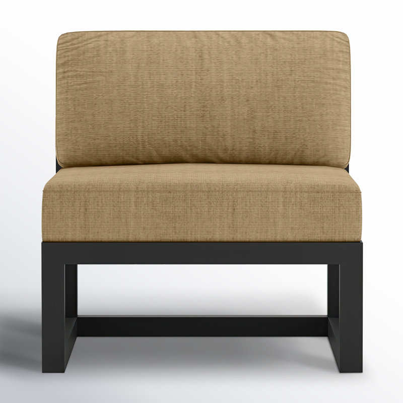 Avion 4 Piece Sectional Set, Canvas Heather Beige Sunbrella® Canvas, Black