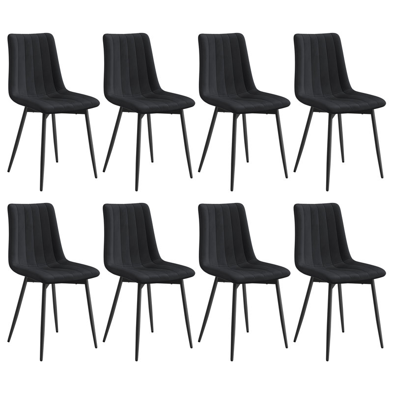 Aghaboy 44 cm H Velvet Side Chair, Black, 8