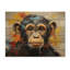 Jaune sarcelle jaune, singe espiègle, collage sur bois-1104279306