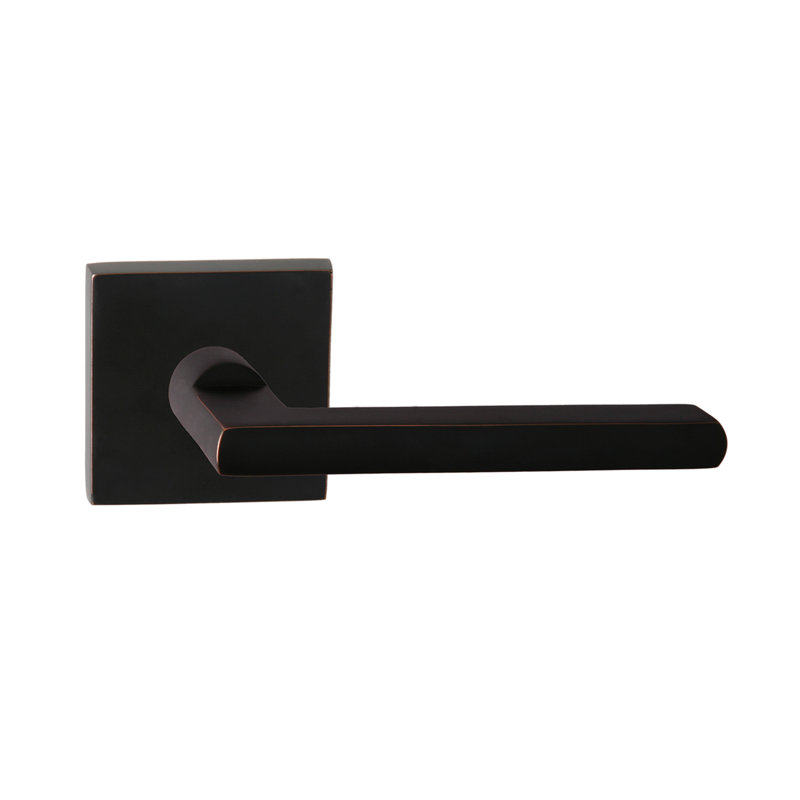 Bravura 939-7 Passage Charlotte Lever on Square Contemporary Rose in Oil Rubbed Bronze, Oil Rubbed Bronze
