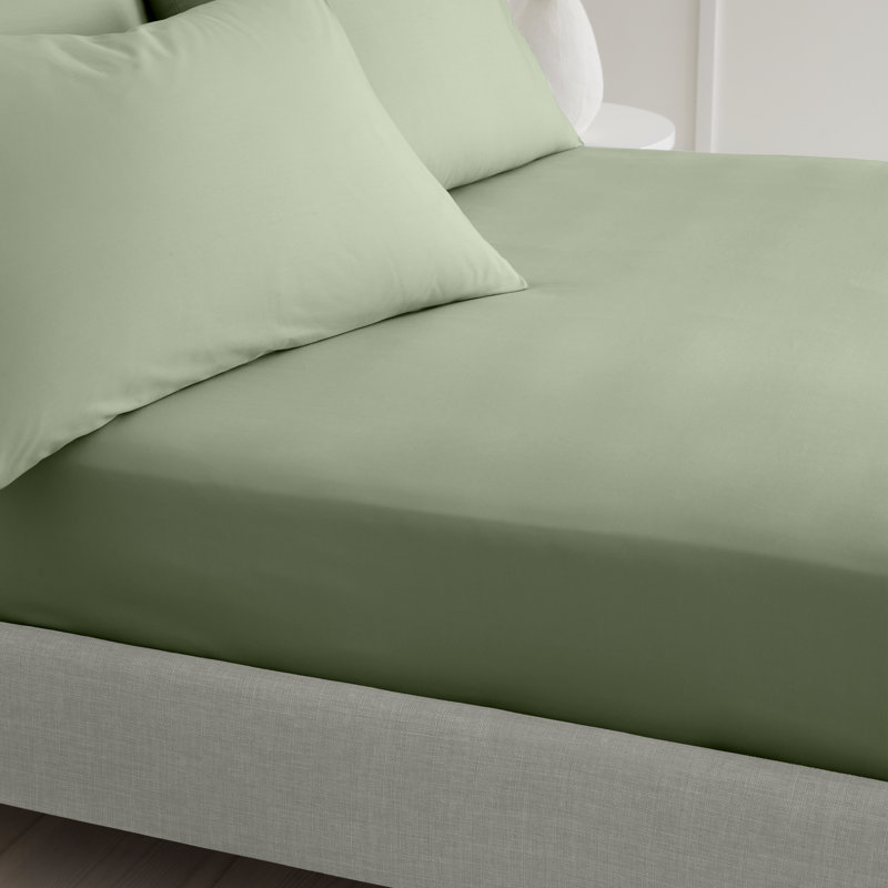 200 Thread Count 100% Cotton Extra Deep Fitted Sheet, Green, Double (4'6)