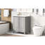Meuble-lavabo de 30 po gris - Armoire à cadre solide avec tiroir et lavabo