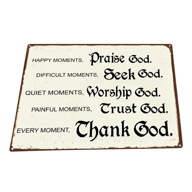Signe spirituel «God Moments», H 17,2 po x l 23,2 po x P 0,04 po