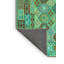 Tapis bleu / vert en laine et en polyester tissé à la machine 7 pi x 10 pi Southwestern