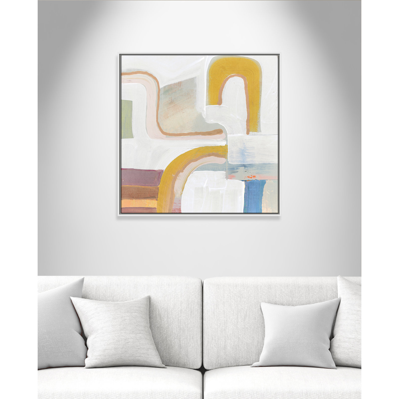 Copeland "Together Again I" Painting by Cartissi, 31.5" H x 31.5" W, White