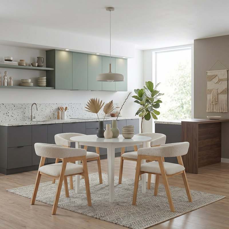 4 Person Solid Wood Dining Set
