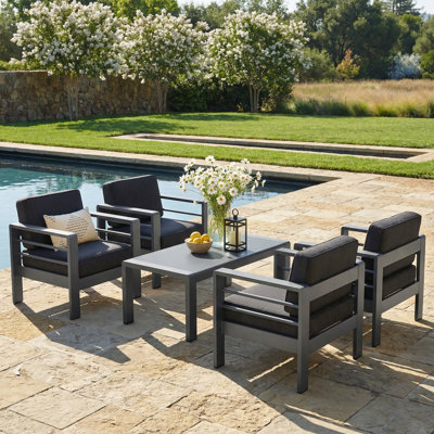 Caggiano 4 - Person Patio Conversation Set with Cushions