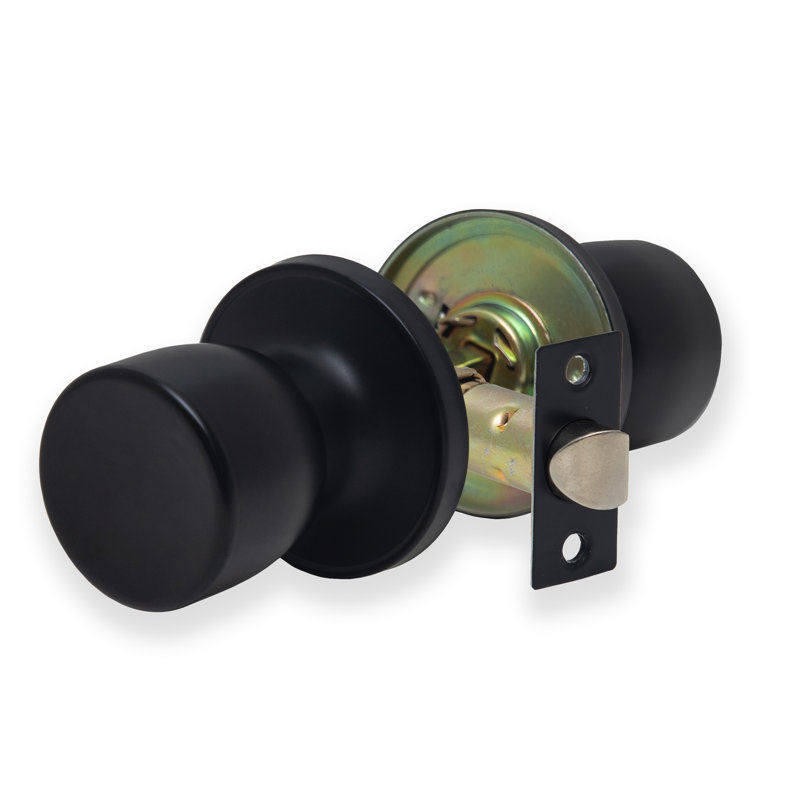 XFORT Tulip Passage Knob Set, Door Knob for Internal Wooden Doors, Matt Black