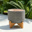 Pot à fleurs en céramique avec support en bois St. Charles - Pot décoratif moderne pour plantes d'intérieur-1267760326-1267760321