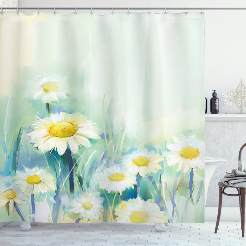 Rideau de douche simple Christensen Daisies on Grass, H 70 po x l 69 po