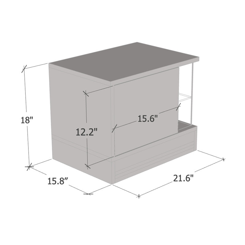 Bozarth 21.6" Nightstand with 16-Color LED Lighting, High Gloss Finish, Black