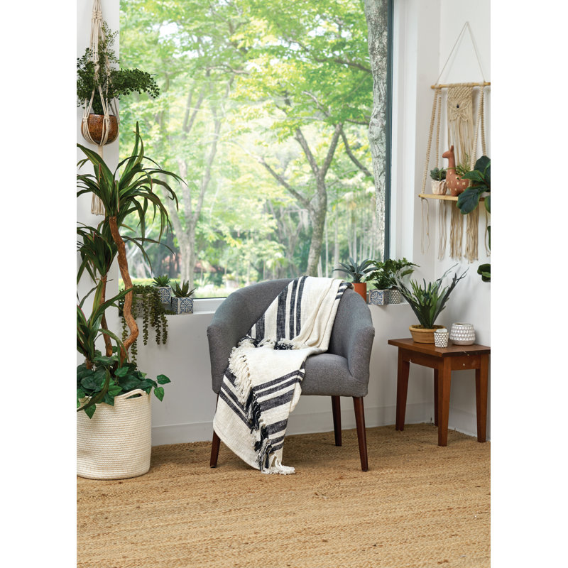 Morgan Hand Woven Throw Blanket, Black