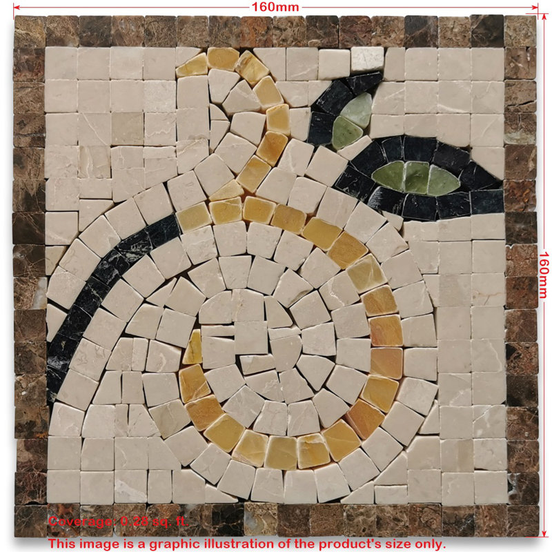 6.3 in. x 6.3 in. Marble Tile
