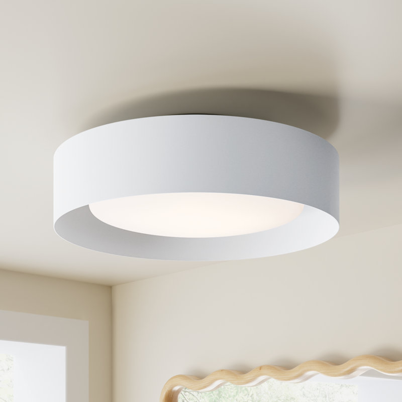 Savita 15.7" Flush Mount, White