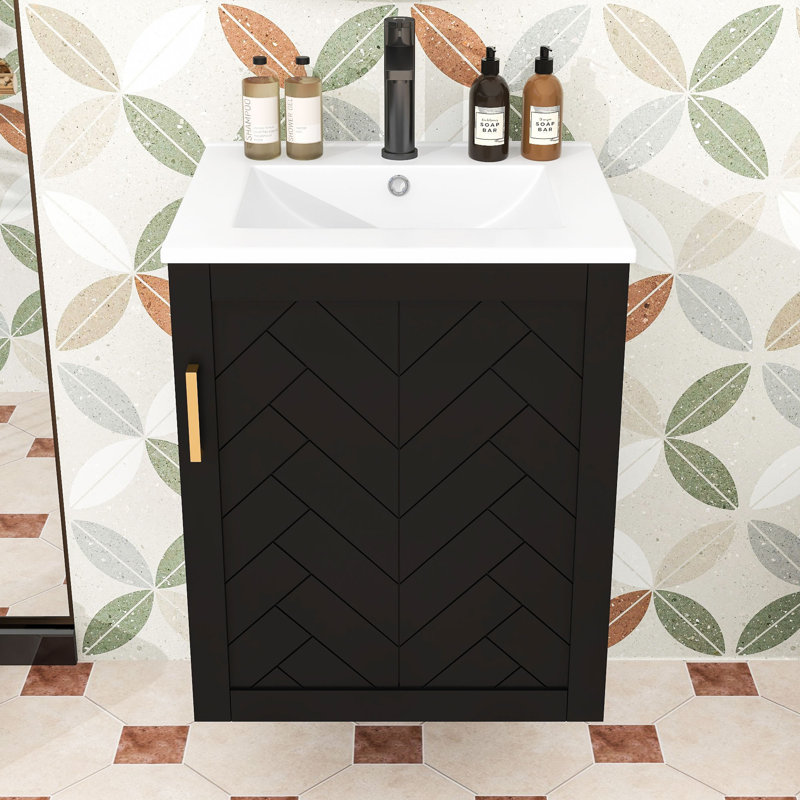 Elegant Floating Bathroom Vanity - Durable, with Versatile Storage Solutions, Black
