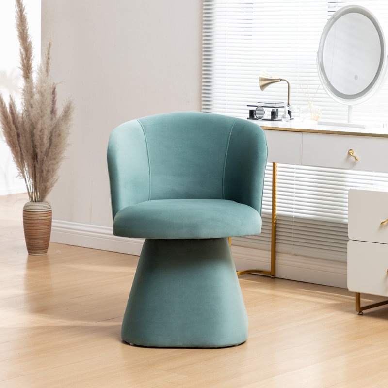 Dantzler Velvet Swivel Upholstered Dining Chair, Green, 1