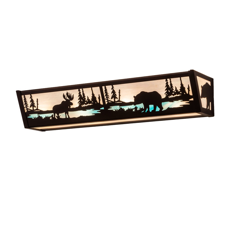 Rustic Lodge 4 - Light LED Vanity Light, Black/Orange