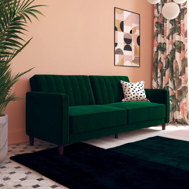 Bosco 3 Seater Sofa Bed Vintage design Multi-functional , Green Velvet