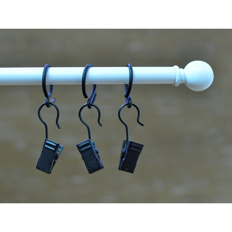 Mccauley Polyresin Curtain Rings, Black