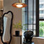 Luminaire suspendu moderne en bois imprimé Mid-Century