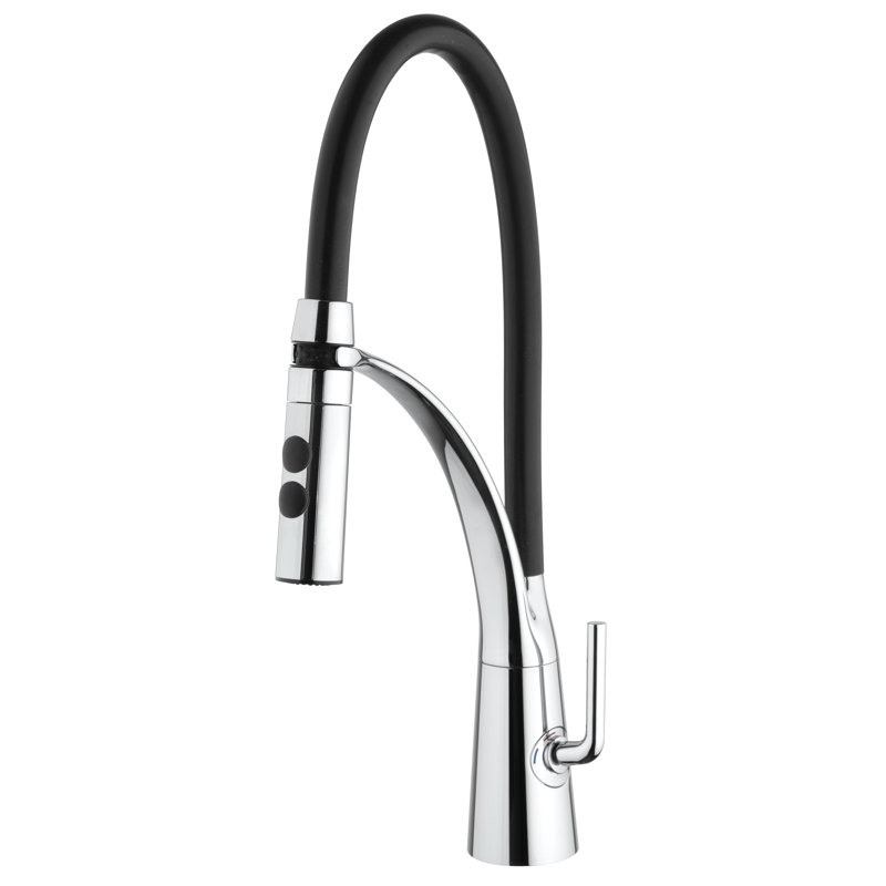 Julius Culinary Single Handle Pull-Down Kitchen Faucet, Polished Chrome