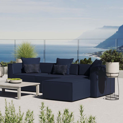 Modway Saybrook Outdoor Patio Upholstered 4-Piece Sectional Sofa by Modway