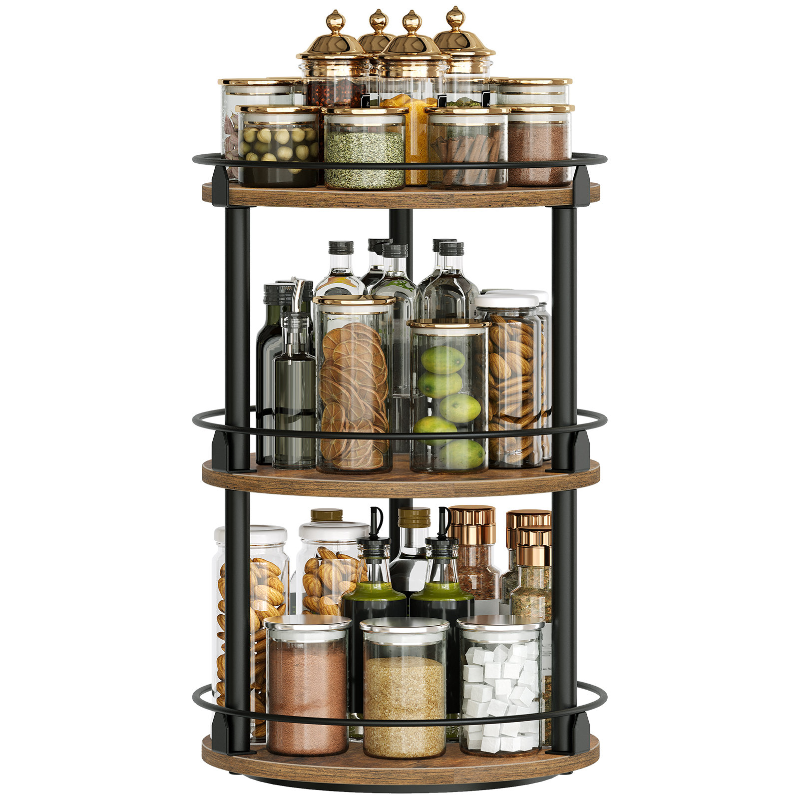 17 Stories 3-tier Lazy Susan Organizer, Rotating Spice Rack & Reviews | Wayfair