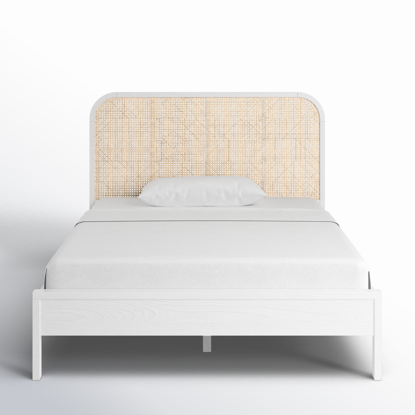 Cane Bed, White, Full
