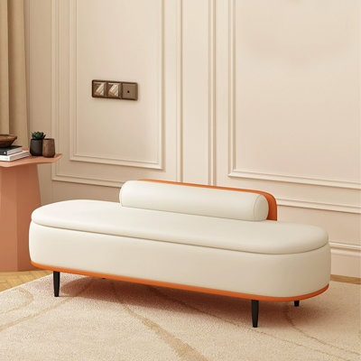 Banc en similicuir massif et en bois massif résistant aux égratignures pour salon et chambre à coucher Minimalist