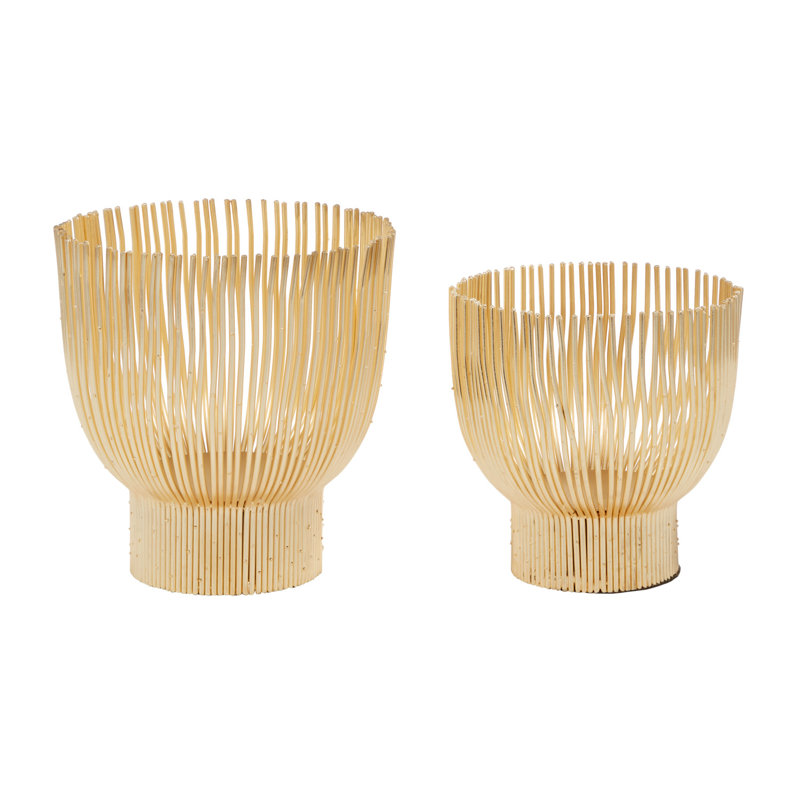 Porte-bougie en métal crème 2 pièces Cosmoliving By Cosmopolitan