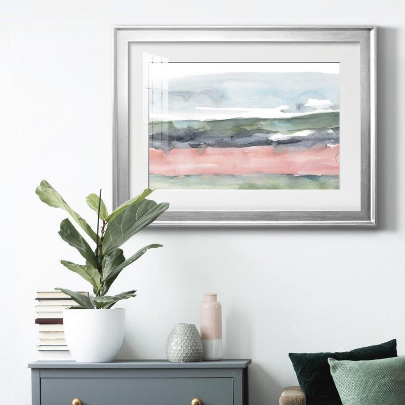 Blush Salt Bed I - peinture encadrée, Argent, H 18,5 po x l 24,5 po x P 1 po, Blanc