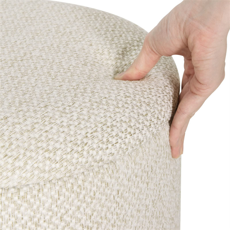 39cm Wide Footstool Ottoman, Cream