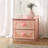 Charming Wooden Nightstand With Heart-Shaped Drawer Pulls And Delicate Accents, Perfect For A Princess Room.