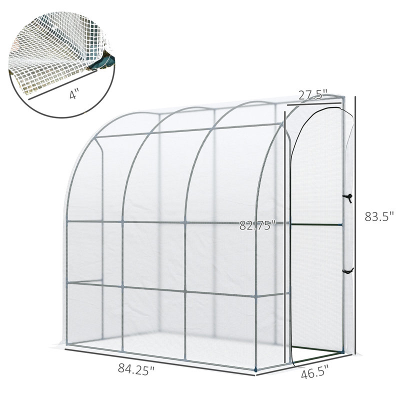 7' X 4' Greenhouse With Pe Cover, White - Offer A Secure Shelter For Your Plants And Grow Variety Of Flowers Herbs Outdoor Walk-in In Cover From Cold Wind Various Types Vegetables