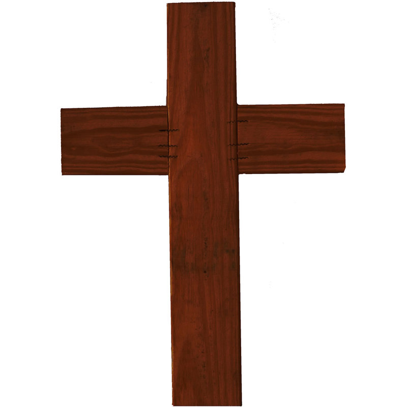 Handmade Traditional Religious & Spiritual Wall Decor, Salvage Red, 36" H x 20" W x 0.75" D