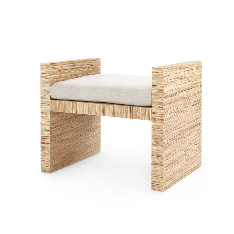 Upholstered Bench, Natural