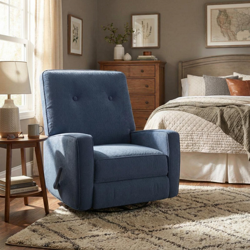 Chaises inclinables pour salon, chambre à coucher, bureau, véhicule récréatif, petits espaces, Bleu