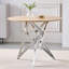Table de salle à manger ronde 37 pouces avec pieds en métal argenté pour petites cuisines et salle à manger moderne-613722839-613722837