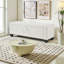 Banc de rangement avec repose-pieds 48 po en similicuir avec dessus rabattable pour mobilier de salon de chambre à coucher-96360368