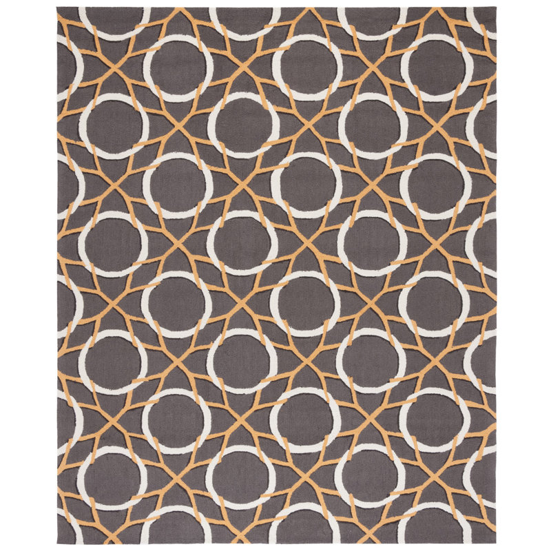 Finley Hand Hooked Performance Geometric Rug, Rectangle 8' x 10'