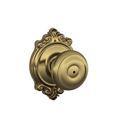 Georgian Knob with Brookshire Trim Bed and Bath Lock