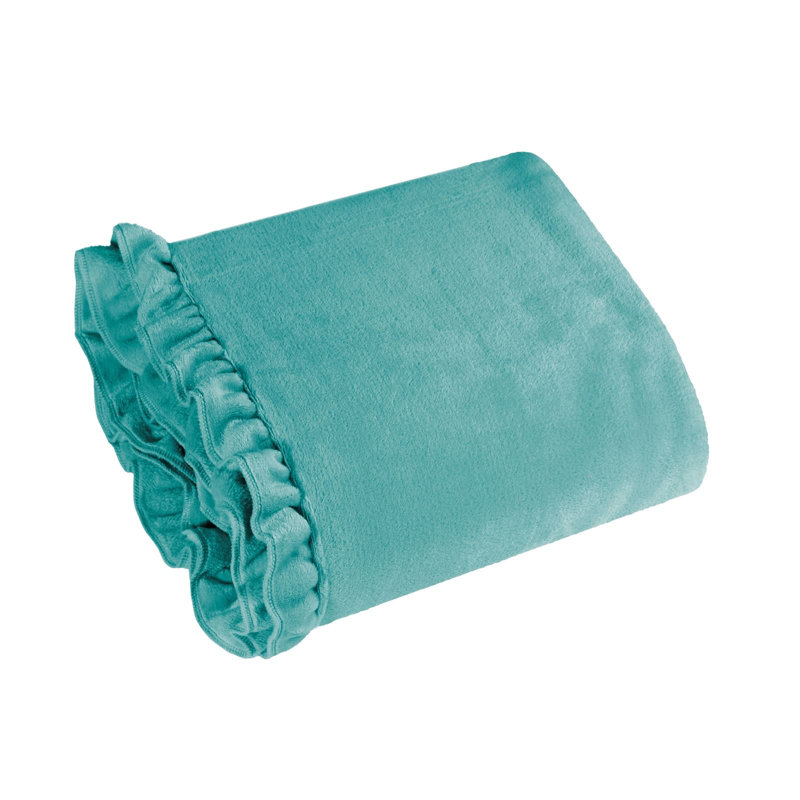 Buckhurst Polyester No Pattern Bedspread, Light Turquoise