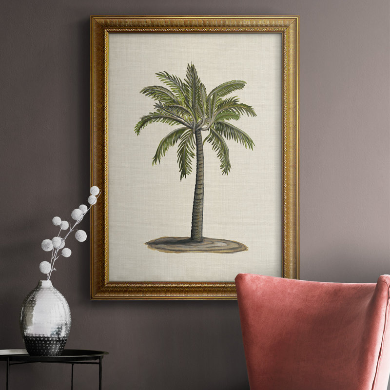 Toile encadrée de qualité supérieure AU CH British Palms I - prête à être accrochée, H 20 po x l 16 po x P 2,5 po
