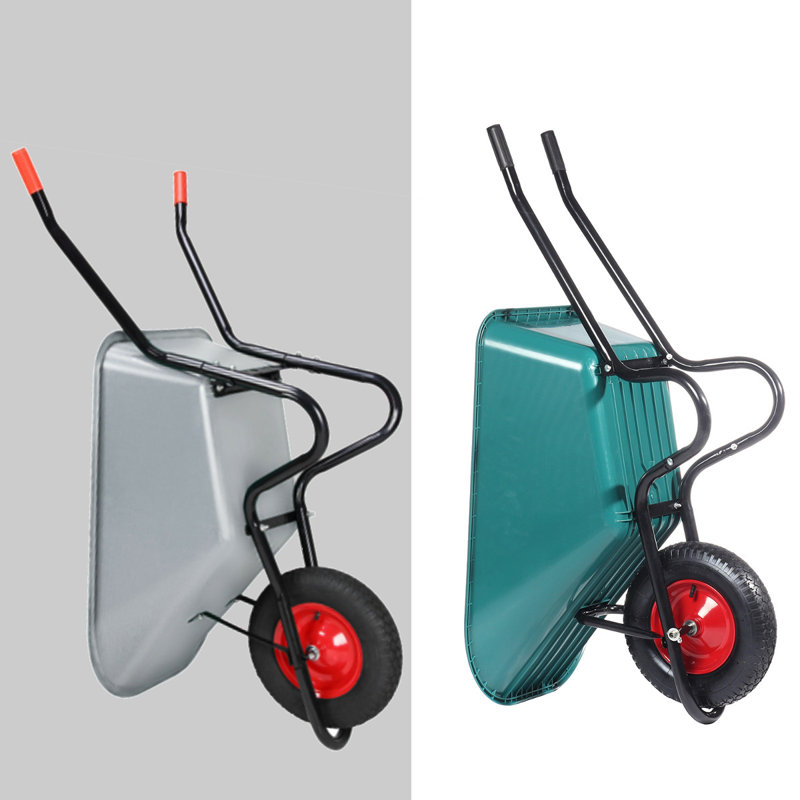 Varrick Metal Wheelbarrow Planter, Sliver