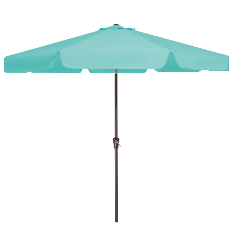 Parasol de marché pour patio extérieur, H 97,6 po x l 108 po x P 108 po, Bleu paon