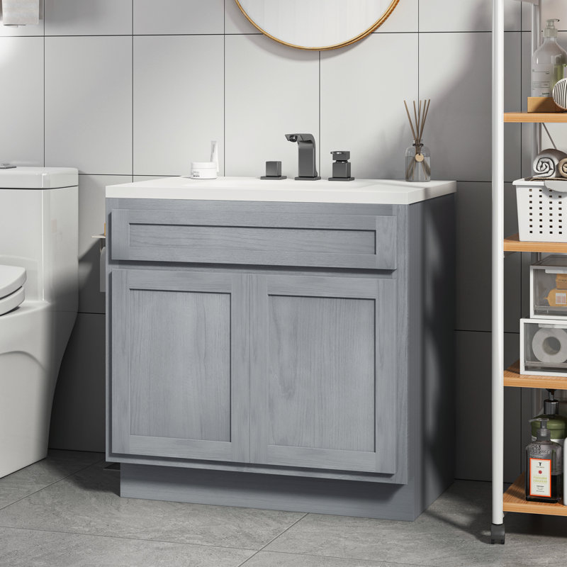 Meuble-lavabo simple 33 po, Argenté