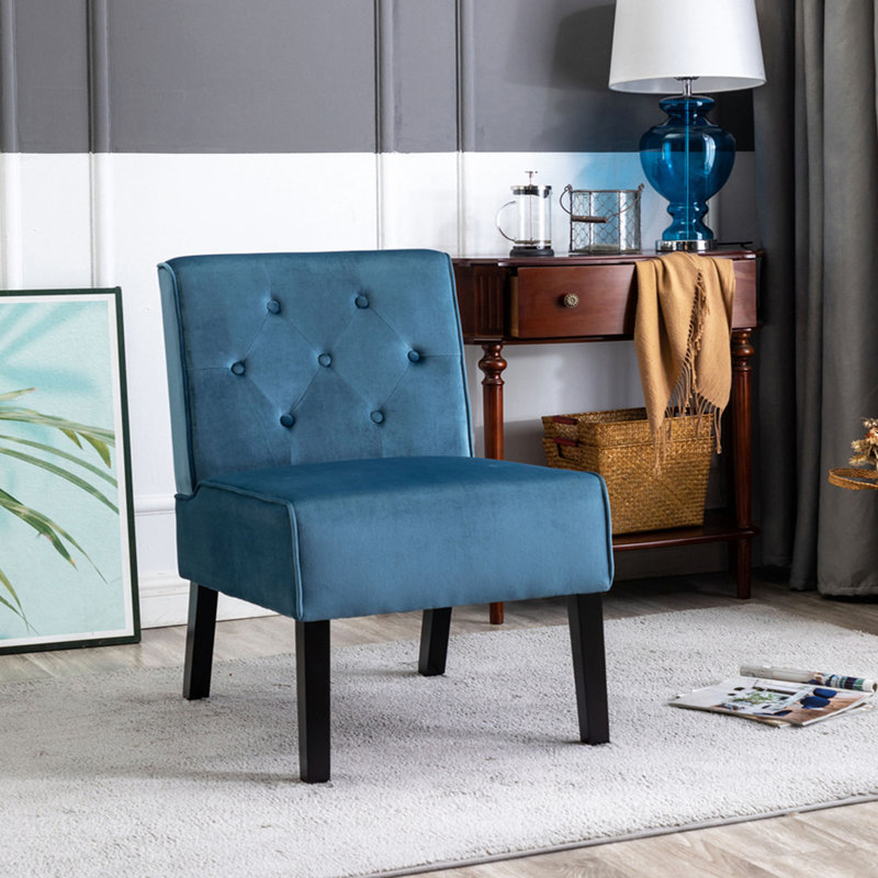 Fauteuil d'appoint 53 po Reese, Velours bleu