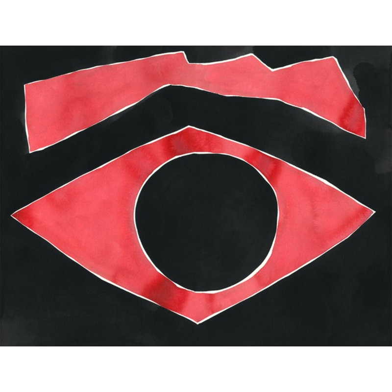 Pink And Navy Eye Print by Kate Roebuck, 25" H x 31" W