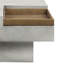 Table basse rustique en ciment avec un design carré et un piédestal gris patiné